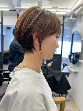 ジュベ 別府店(juve.) 別府ショートボブ顔まわりレイヤーカット髪質改善カラー30代