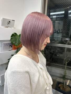 サンク 原宿 表参道(cinq) ミルクティーベージュヘーゼルベージュくびれボブワイドバング