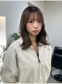 ミディアム　レイヤー　顔まわりカット　髪質改善福岡美容室
