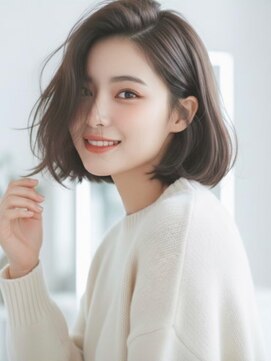 大人可愛い20代30代40代小顔カットひし形ミディアム