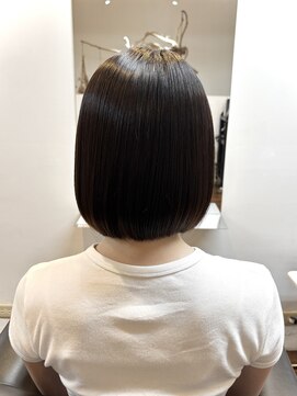 ブロック(BLOCK) 縮毛矯正×ボブ　ダークアッシュ　大人ガーリー