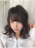 ゆる巻きシースルバング