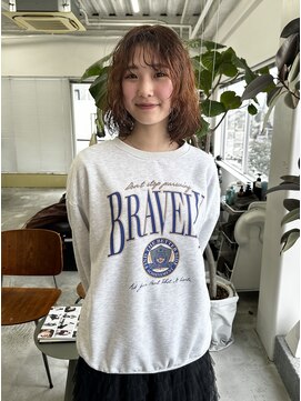 フィル(fil) ミディアムパーマ／オレンジベージュ