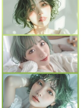 ヘアアンドメイク ルシア 奈良店(hair & make Lucia) ライムグリーンハイトーン☆ブリーチ/カラーバター/推しカラー