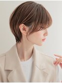 【銀座◇成田】丸みショート小顔大人可愛いオリーブベージュボブ