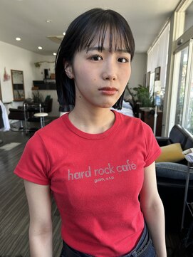 ヘアメイク エイト キリシマ(hair make No.8 kirishima) ミニボブ　タッセルボブ　オリーブカラー