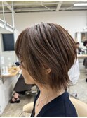 白髪ぼかし/ウルフレイヤー/ショートヘア/イメチェン