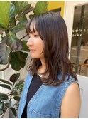 前髪ありのミディアムレイヤースタイル/Erika