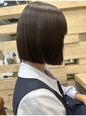 切りっぱなしボブ/縮毛矯正