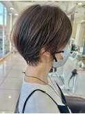 ショートカット×ひし形ショートボブ×前髪あり30代40代50代