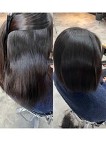 美髪矯正で作る美髪ボブ　髪質改善　表参道
