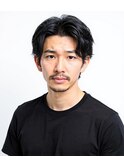 ワイルド/センターパート/黒髪/ビジネス/パーマ/無造作/簡単ヘア