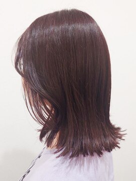 トゥルートラスト アン 下石田店(True Trust un) 赤み消しカラー外ハネ大人ミディ顔まわりレイヤーブラウン