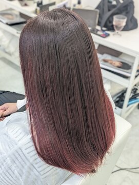 【秋メテオカラー】艶ピンクブラウン＋まとまりワンレンカット