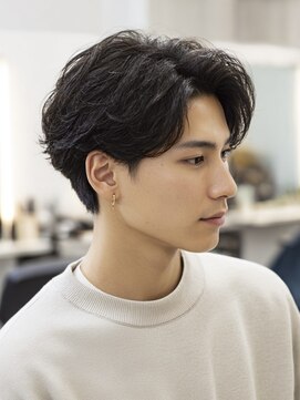 ニュアンスパーマ/フェザーパーマ/メンズカット/センターパート