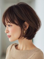 ヘアー ミッション 心斎橋店(hair Mission)&nbsp;ショートトレイヤー/ひし形シルエット/ナチュラルブラウン