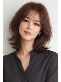 40代50代60代/白髪ぼかしハイライトミディアムレイヤー