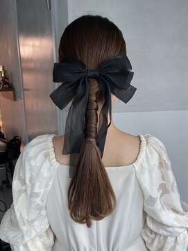 シャルムバイケンジ(Charm.by KENJE) 【ローポニーテール】結婚式銀座お団子カチモリタイトヘアセット