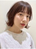 外ハネレイヤーボブ/大人くびれヘア/癖毛くせ毛多毛/前髪あり