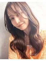 ヘアリラクゼーション クインズベリー(Hair Relaxation Queen's Berry)&nbsp;艶感ナチュラルブラウン×韓国風ロングハッシュカット