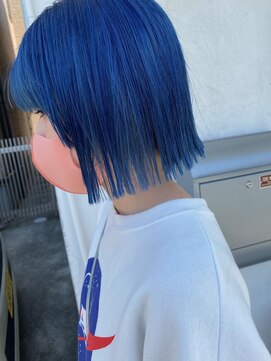 ナイーブヘアデザイン(NAiVE HAIR DESIGN) 【NAiVE hair】ライトブルー★ボブ