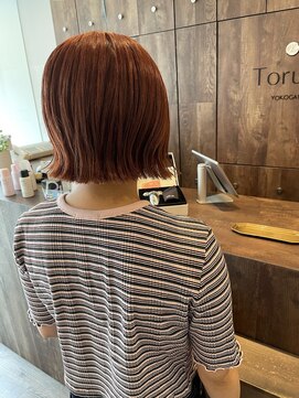 トルヴェ(Toruve) ◇ピンクオレンジ　ボブ　髪質改善トリートメント