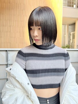 チュダック(ChuDuck) 韓国風《ブラック×ボブ》ブリーチ/ケアブリーチ/ダブルカラー