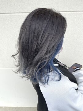 ヘアーララプラス(HAIR lala+) 【HAIR lala+】#インナーカラー #サファイア #ブルー #シルバー