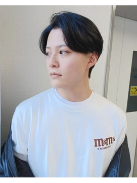 パープル(purple) メンズセンターパート