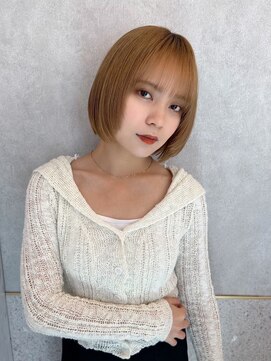 ルームバイシー 新宿(Loom. by Sea) ワンレンボブカット×ダブルカラー【新宿美容室/髪質改善/韓国】