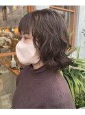 大人可愛い簡単スタイリング外はねボブ毛先パーマ