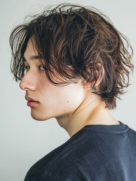 グランリンク(Grand Link) 波巻きパーマメンズマッシュセンターパートスパイラルパーマ