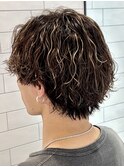 ミディアムサーフカールウルフツーブロック波巻きスパイラル