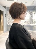 柏グランマッシュショートデザイン暗めカラーハイライトショート
