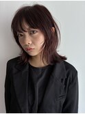 レイヤーカット/ボルドーカラー/フェイスレイヤー