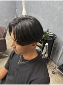 黒髪×毛流れセンターパート