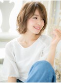 ミルクティーベージュハッシュカットくびれヘアa小山20代30代