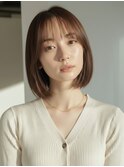 艶感ブラウン×縮毛矯正ストレートボブ20代30代40代赤羽