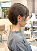 透明感カラー ボブ 前髪 ショート カラー ブリーチ&ダブルカラー