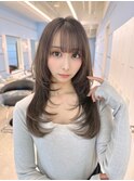 【Louvre】ハイレイヤー/オリーブベージュ/レイヤーカット
