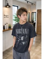 MEN's Baguz MEN'Sカット/ MEN'Sパーマ/ MEN'Sカラー ハイトーンスパイキーショート×無造作束感メンズヘア