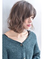 オウル(Owll)&nbsp;★DISHEL ★大人かわいいヴェールウェーブふわミディグレージュ