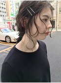パーマスタイルで緩いアレンジ