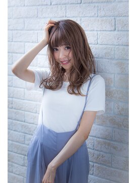 ヘアーアートシフォン 池袋西口店(Hair art chiffon) セミウェットウェーブ暖色系カラーシースルーカラーくすみブルー