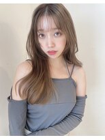 リコバイアフロート(riko by afloat)&nbsp;顔まわりカット/レイヤーロング/サイドバング/グレーベージュ