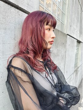 スリーヌーン(THREE noon) ウェーブ　ラフ　透け感　10代20代30代