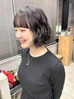 テトヘアー(teto hair) ボブパーマ ぱっつんボブ 黒髪 ウェーブ
