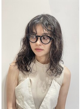 ウクラ バイ レシッド 池袋(uchla by rcid) 小顔こなれミディ☆お洒落黒髪ルーズウェーブパーマ/前髪パーマ