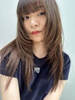 ラグゼ(Luxe)&nbsp;レイヤーカット【Luxe鹿田優太】オリーブベージュウェットヘア