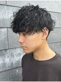 メンズマッシュパーマ波巻きスパイラルパーマニュアンスパーマ